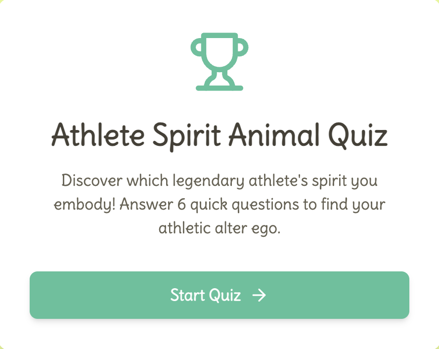 Athlete Spirit Animal Quiz preview.