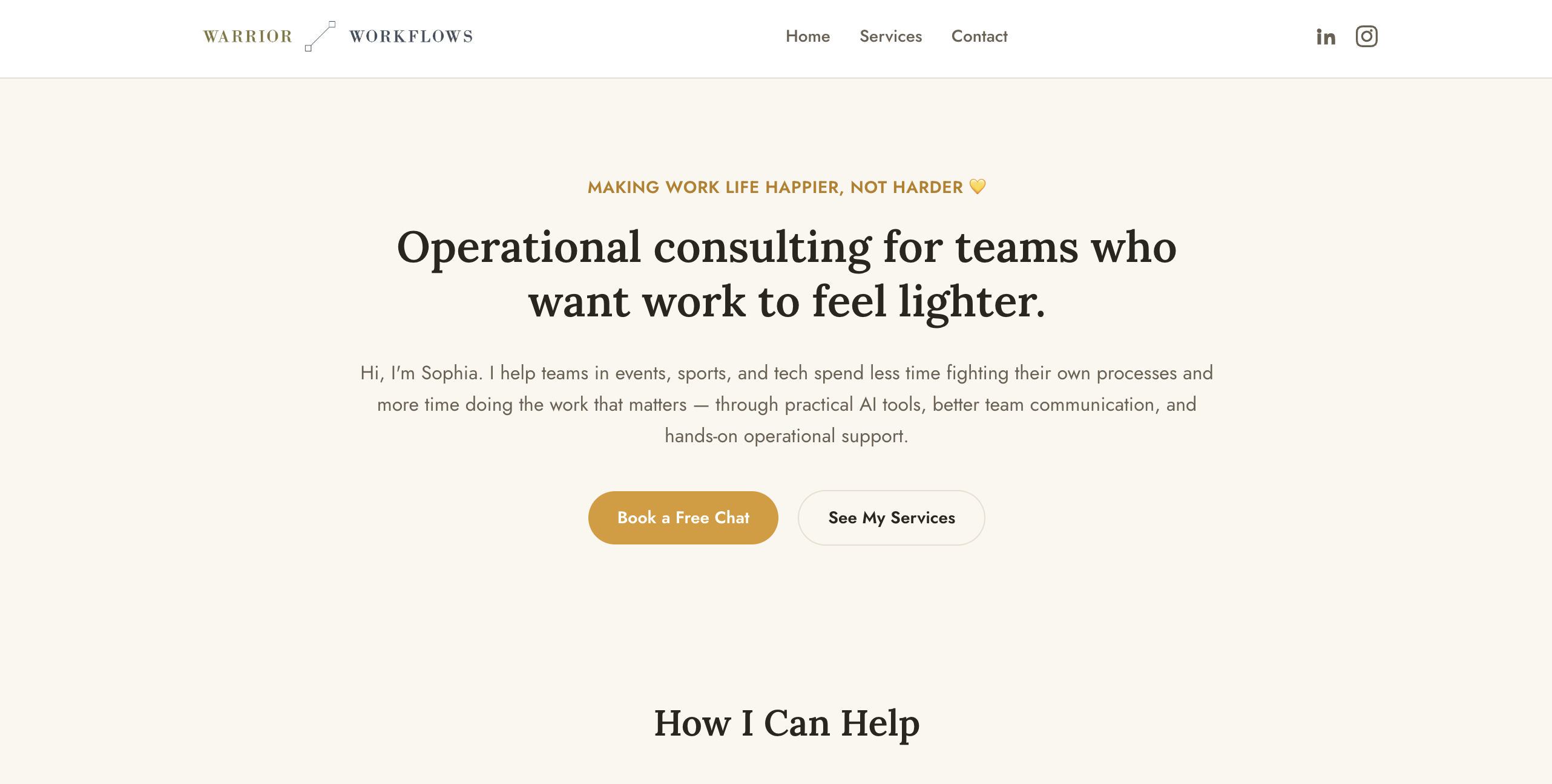Warrior Workflows website preview.